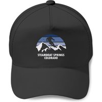 Vintage Steamboat Springs Colorado With Mountains And Skier Pullover Baseball Caps