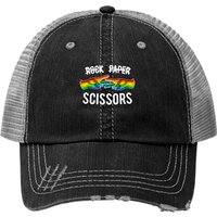 Rock Paper Scissors Lesbian Pride Rainbow Lgbt Pullover Print Trucker Hats