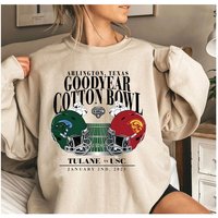Usc Vs Tulane Cotton Bowl 2023 Sweatshirt, Cotton Bowl Sweatshirt, 2022 Usc Trojans Vs Tulane Green Wave 2023 Cotton Bowl Matchup