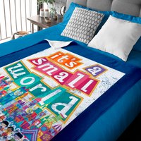 Its A Small World - Distressed Vintage Park Ride Print By Kelly Design Company - Small World - Baby Blankets