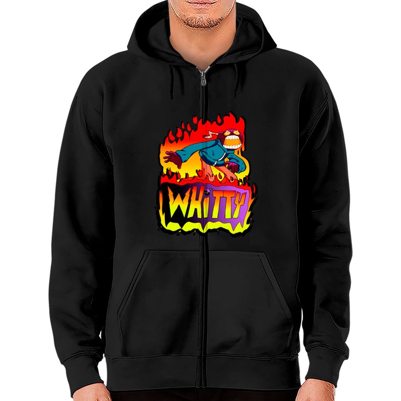 Fnf Whitty Mod Character Graffiti - Fnf Whitty - Zip Hoodies — Sweats à capuche pour hommes