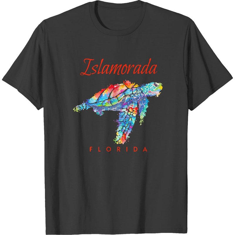 Islamorada Florida Sea Turtle Islamorada Florida Watercolor Sea Turtle T-shirts — T-shirts pour hommes