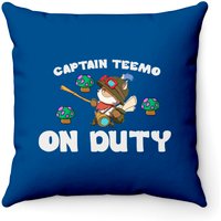 Captain Teemo On Duty League Of Lengends Throw Pillows
