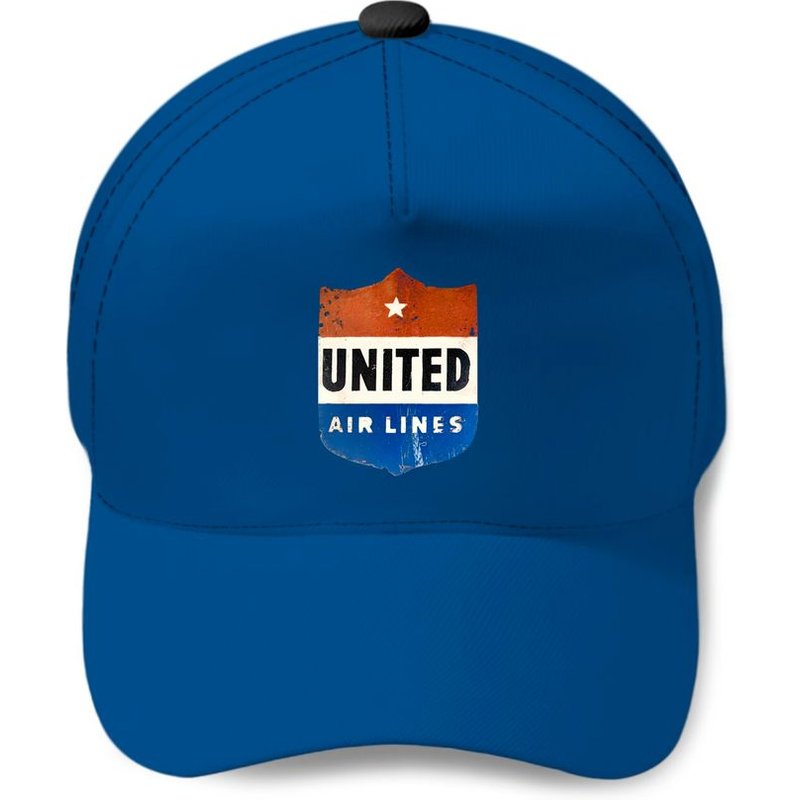 United Air Lines - Distressed, Vintage Luggage Baseball Cap- United Airlines Baseball Cap — Casquette de baseball