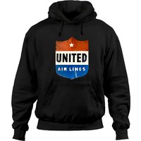 United Air Lines - Distressed, Vintage Luggagesticker - United Airlines - Hoodies