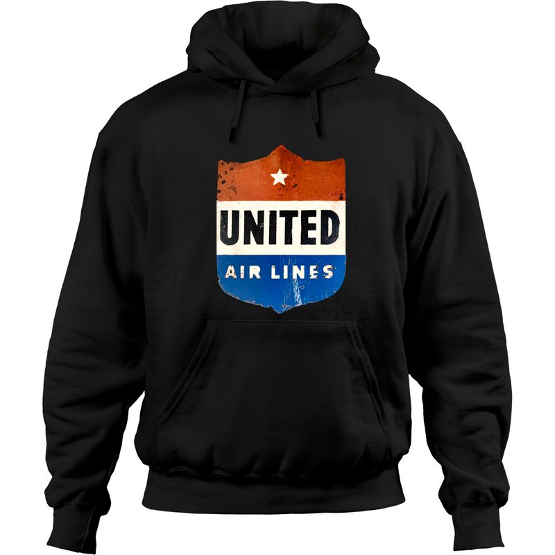 United Air Lines - Distressed, Vintage Luggagesticker - United Airlines - Hoodies — Sweats à capuche pour hommes