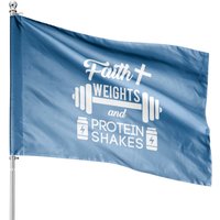 Lifting House Flags Faith Weights Christian Gym Weightlifting Workout — Drapeaux décoratifs