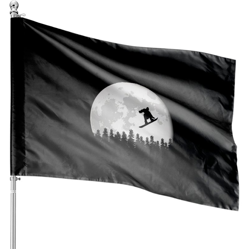Snowboard Moon Snowboarder - Snowboard - House Flags — Drapeaux décoratifs