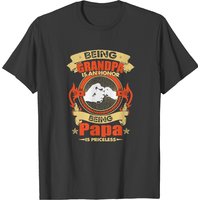 Funny Fathers Day Gift Being Grandpa Is An Honor Being Papa Is Priceless Two Titles T-shirts — T-shirts pour hommes