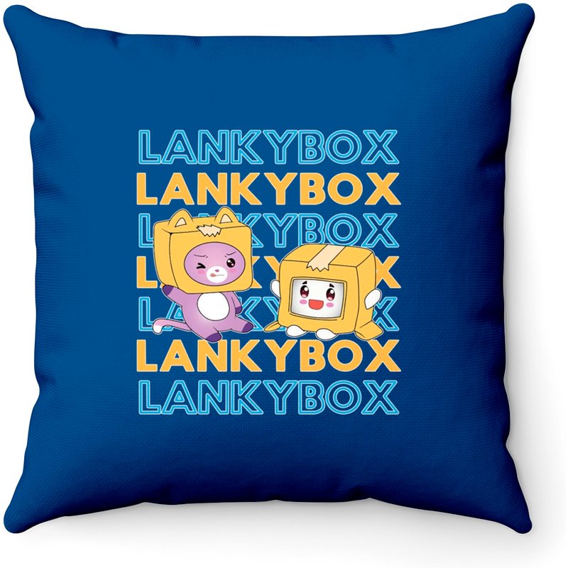 Kids Lankybox Inspired Throw Pillows Funny Viral Youtuber Merch — Decorative Cushions