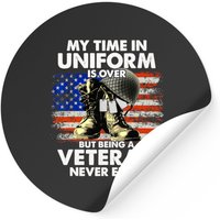 Veteran Stickers My Time In Uniform Is Over But Being A Veteran Never Ends Stickers — Autocollants et stickers