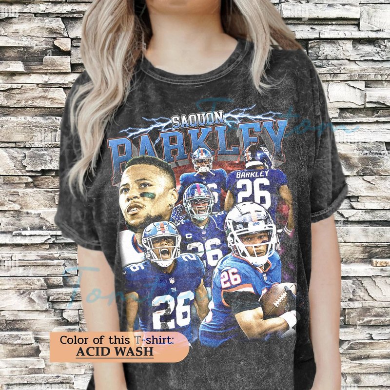 Saquon Barkley Acid Wash Shirt — T-shirts pour hommes