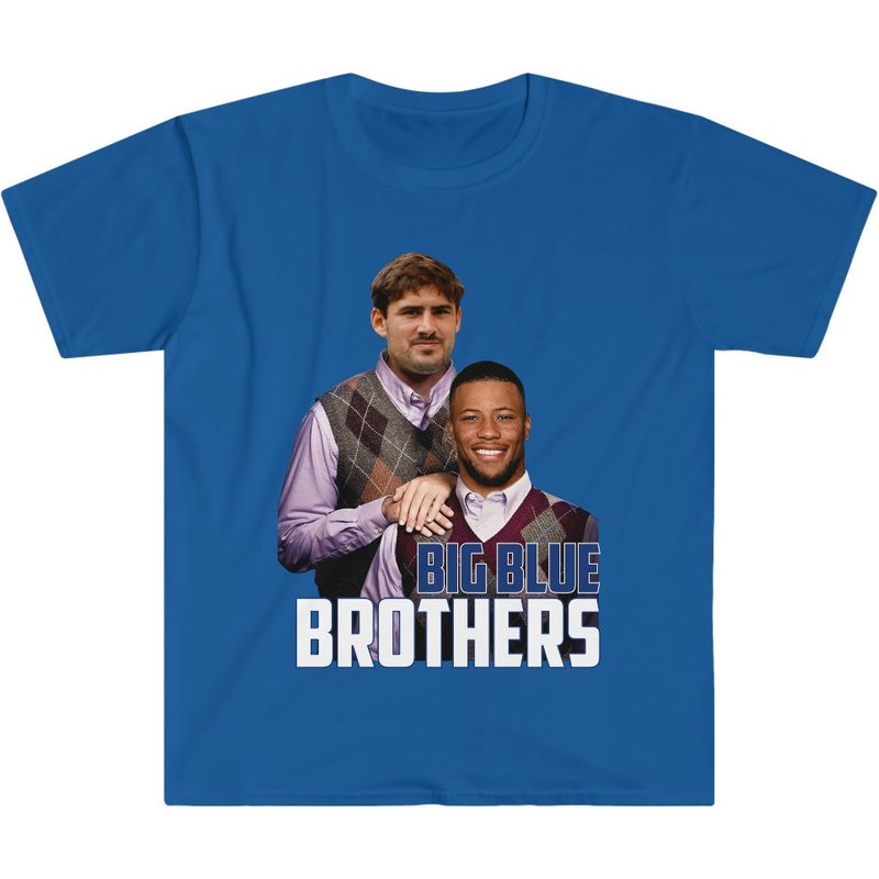 Big Blue Brothers ( Daniel Jones & Saquon Barkley ) T-shirt — T-shirts pour hommes