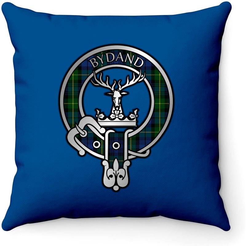 Clan Gordon Tartan Crest Throw Pillows