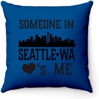 Someone In Seattle Washington Loves Me Throw Pillows