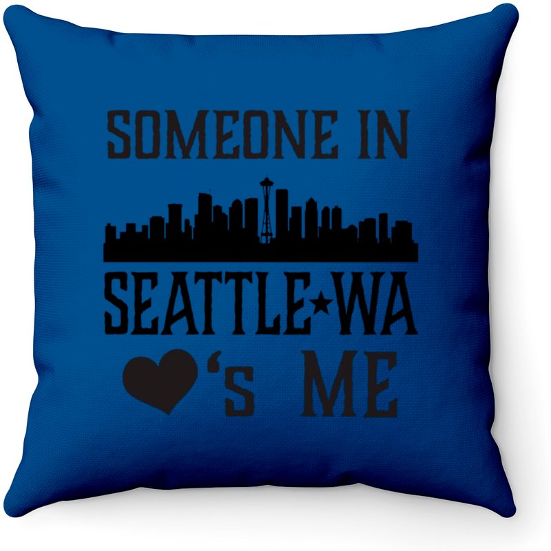 Someone In Seattle Washington Loves Me Throw Pillows — Coussins décoratifs