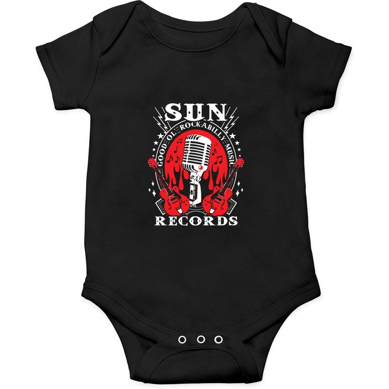 Sun Records Steady Mens Black Rockabilly Music Onesies — Bodys bébé