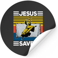 Soccer Jesus Saves Stickers — Autocollants et stickers
