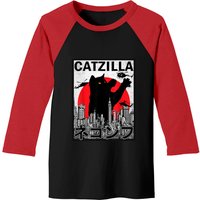Catzilla Japanese Vintage Sunset Baseball Tees