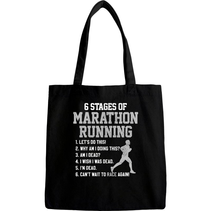 6 Stages Of Marathon - Running Funny Runner Gift Bags — Sacs fourre-tout