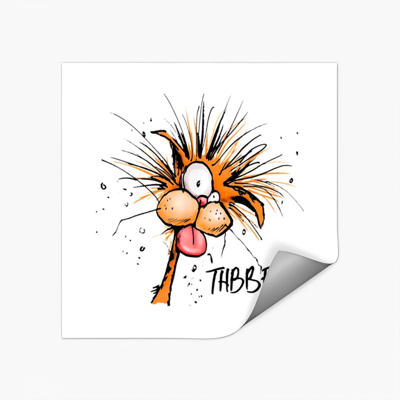 Bloom County Bill The Cat Thbbft Funny Cartoon Tee Gift Stickers — Stickers & Decals