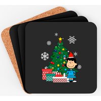 Lucy Van Pelt Around The Christmas Tree - Lucy Van Pelt - Coasters — Coasters & Placemats