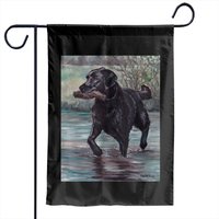 Black Labrador Retriever Dog Art Garden Flags — Drapeaux décoratifs