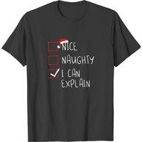 Nice Naughty I Can Explain Christmas List Xmas San T-shirts — T-shirts pour hommes