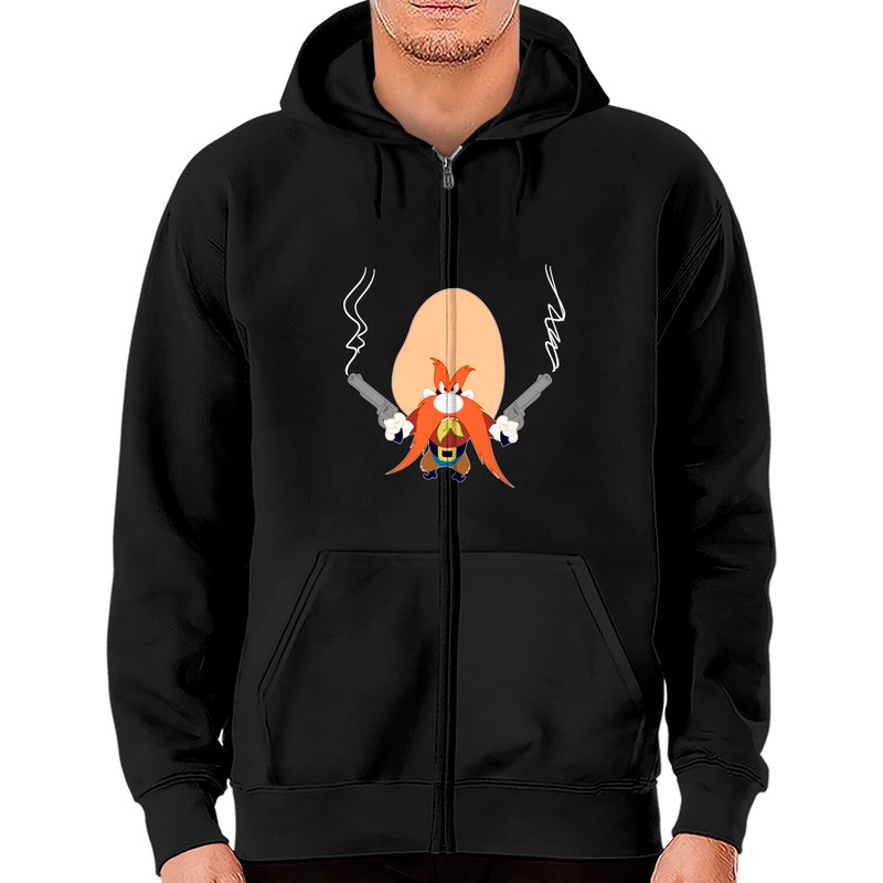 Yosemite Sam Back Off Zip Hoodies — Sweats à capuche pour hommes