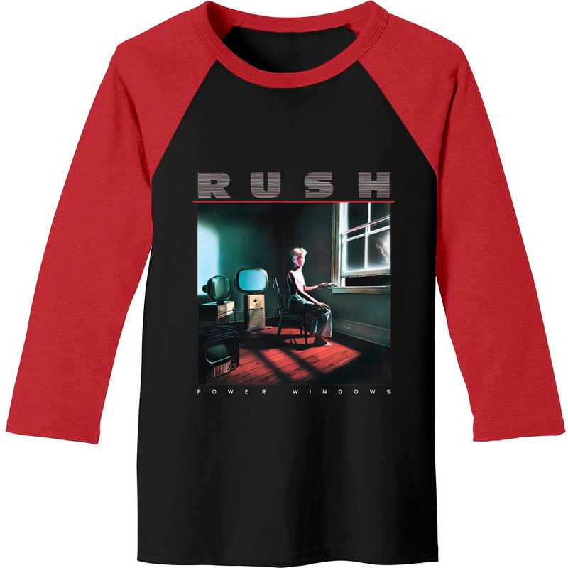 Vintage 1985 Rush Power Windows Tour Baseball Tees — T-shirts pour hommes