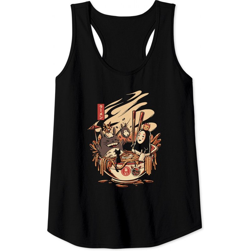 Studio Ghibli Ramen Tank Tops - Spirited Away And Totoro Design — T-shirts pour hommes
