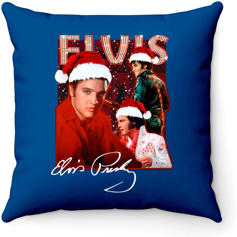 Elvis Presley Christmas Throw Pillows, Vintage Elvis Presley Throw Pillows — Decorative Cushions