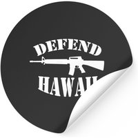 Da Bruddah Tees Defend Hawaii Stickers,grey,small — Stickers & Decals