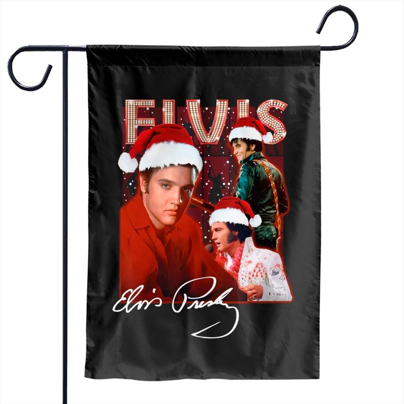 Elvis Presley Christmas Garden Flags, Vintage Elvis Presley Garden Flags — Drapeaux décoratifs