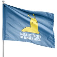 Funny Banana Slug Gift Easily Distracted By House Flags