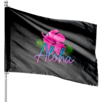 Aloha Hawaiian Islands Hawaii Surf Hibiscus Flower House Flags — Drapeaux décoratifs