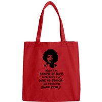 The Power Of Love Jimi Hendrix Quote Bags
