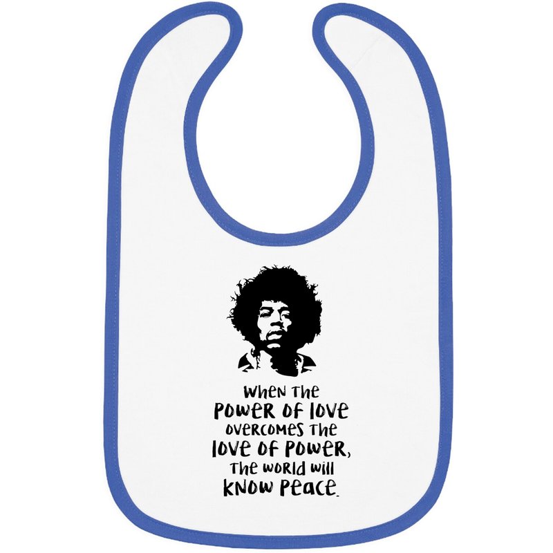 The Power Of Love Jimi Hendrix Quote Bibs — Bavoirs
