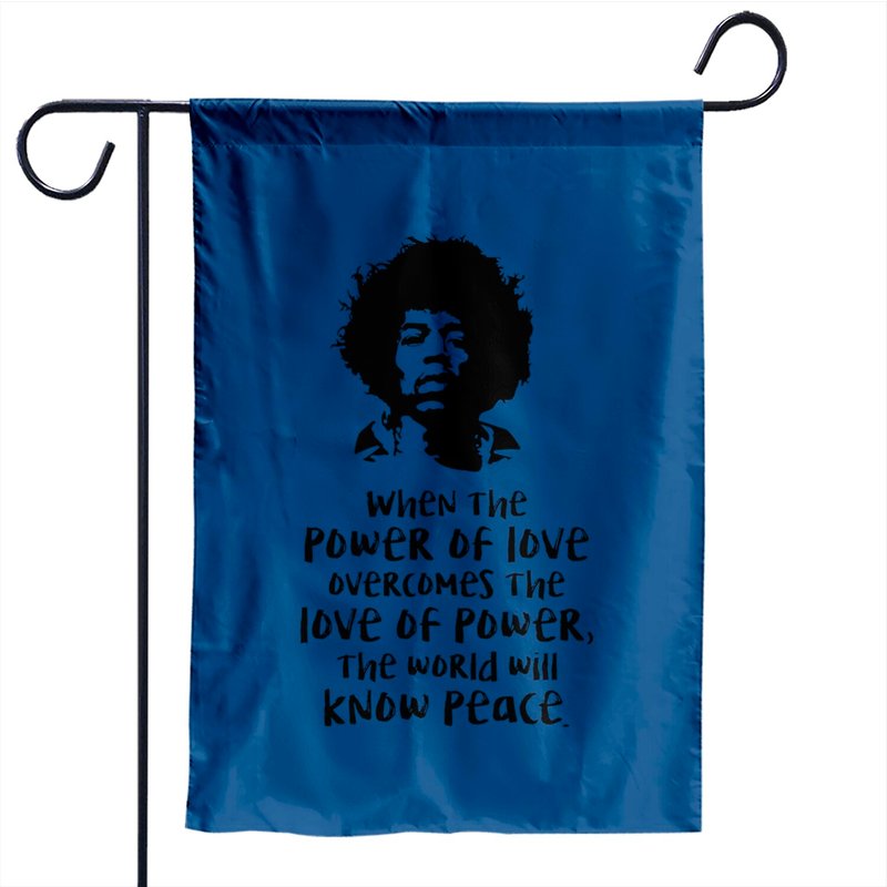 The Power Of Love Jimi Hendrix Quote Garden Flags — Decorative Flags