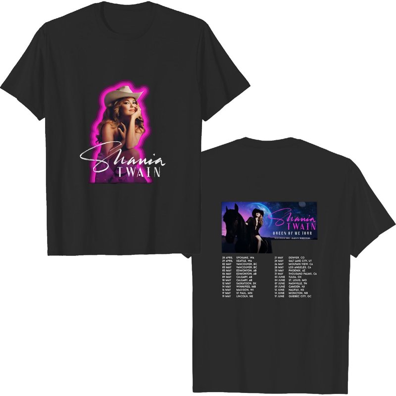Shania Twain Queen Of Me Tour 2023 Double Sided Shirt — T-shirts pour hommes