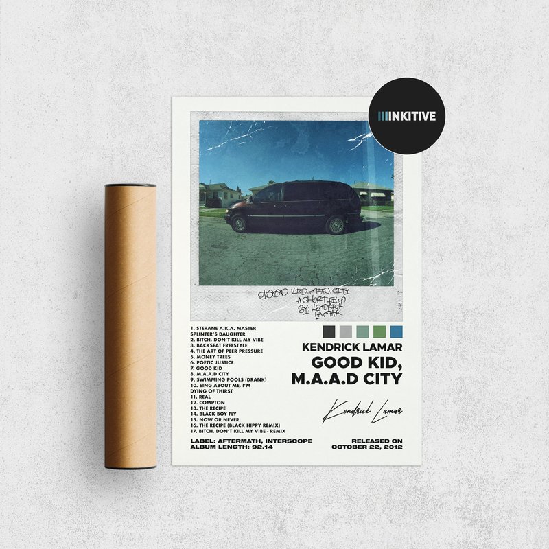 Kendrick Lamar Good Kid Maad City Poster — Affiches et impressions
