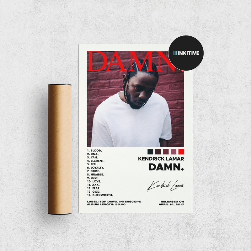 Kendrick Lamar Damn Album Poster — Affiches et impressions