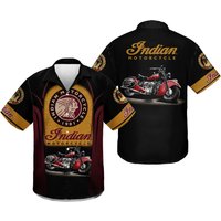 Funny Button Hawaiian Shirt - Motorcycle Theme
