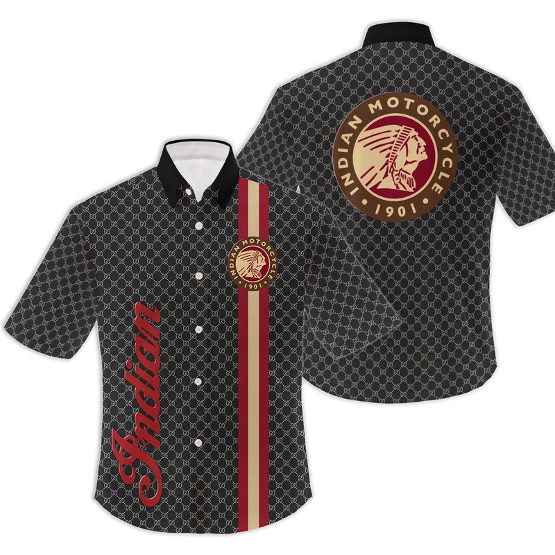 Funny Hawaiian Shirt - Motorcycle Design — Mens Casual Shirts