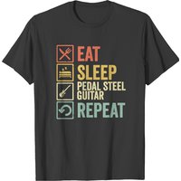Pedal Steel Guitar Funny Eat Sleep Pedal Steel Guitar Repeat Vintage T-shirts — Mens T Shirts