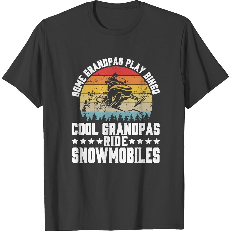 Snowmobile Gift Some Grandpas Play Bingo Cool Grandpas Ride Snowmobiles T-shirts — Mens T Shirts