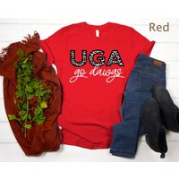 Uga Go Dawgs Cheetah Print T-shirt — Mens T Shirts