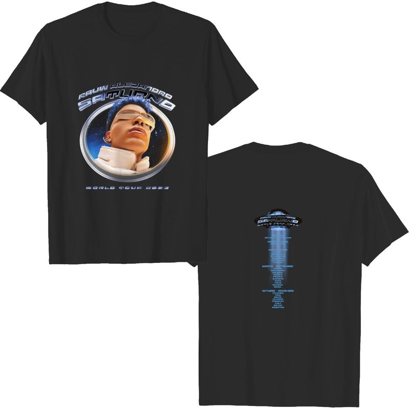 Rauw Alejandro Sweatshirt, Rauw Alejandro World Tour 2023 Double Sided Shirt — T-shirts pour hommes