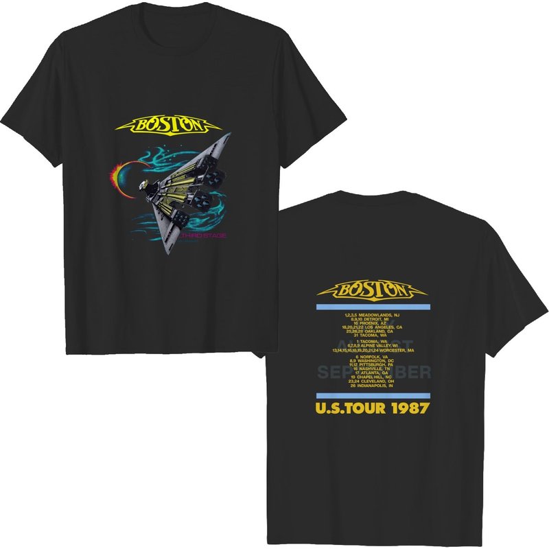 Boston Rock Band Concert Tour 1987 T-shirt 2, Boston Tour Shirt — Mens T Shirts