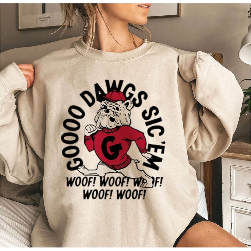 Go Dawgs Shirt, Vintage Georgia Crewneck Sweatshirt, Georgia Go Dawgs Footbball Sweatshirt